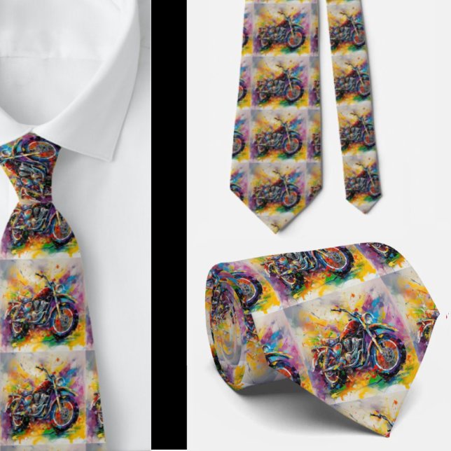 Rainbow Motorcycle Motorcross Sport Tie (Creator Uploaded)