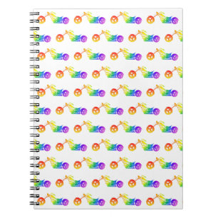 Rainbow Motorcycle Spiral Notebook