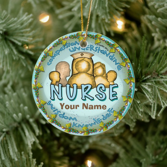 Rainbow motto nurse  ceramic tree decoration (Tree)
