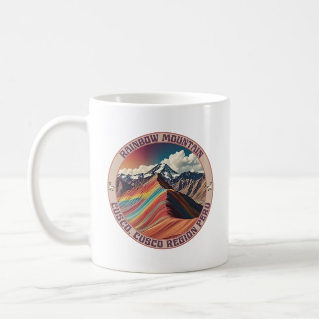 Rainbow Mountain Cusco, Cusco Region Peru Coffee Mug (Left)