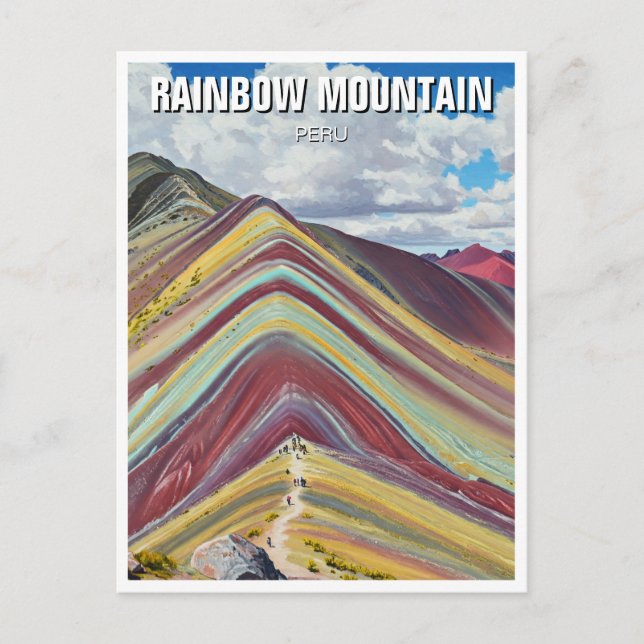 Rainbow Mountain Cusco Peru Travel Postcard (Front)
