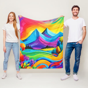 Rainbow Mountain Majesty Art Fleece Blanket
