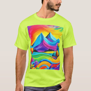 Rainbow Mountain Majesty Art T-Shirt
