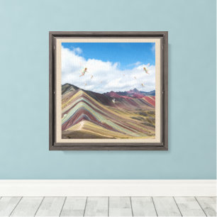 Rainbow Mountains with Fairies & Clouds Whimsica Canvas Print