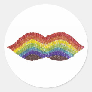 Rainbow Moustache Stickers
