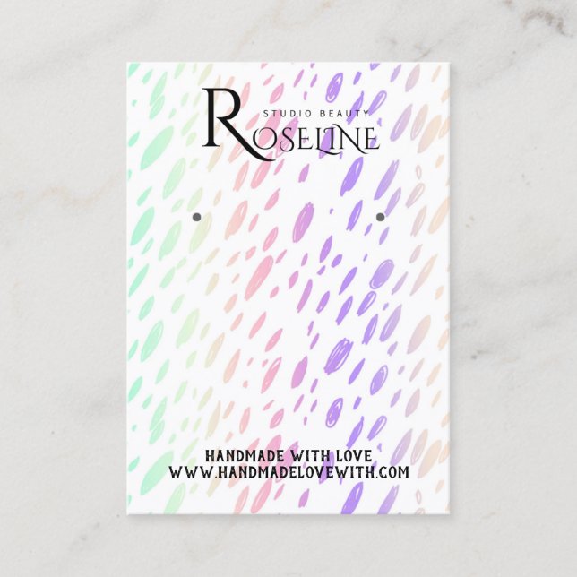 Rainbow Multi Colour iridescent jewlery display Business Card (Front)