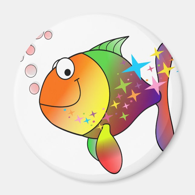 Rainbow multi colour pacific ocean tuna magnet (Front)