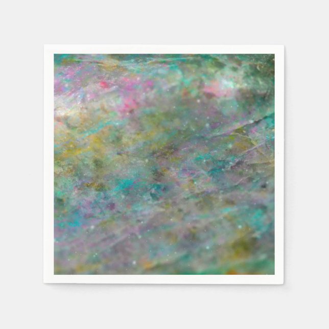 Rainbow Multi Coloured Crystal Rock Marble Napkin (Front)