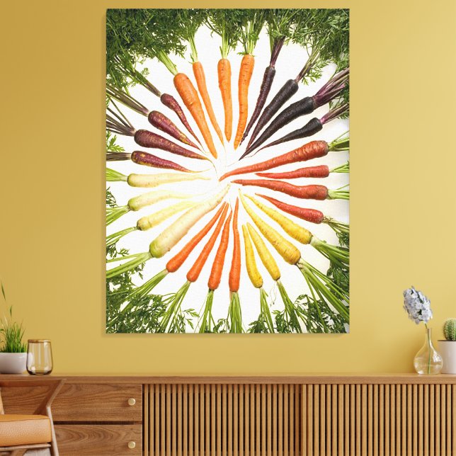 Rainbow Multicolored Carrots Canvas Print (Insitu(LivingRoom))