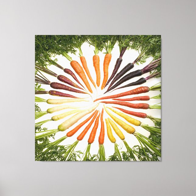 Rainbow Multicolored Carrots Square Canvas (Front)