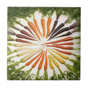 Rainbow Multicolored Carrots Tile