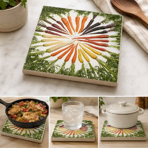 Rainbow Multicolored Carrots Tile