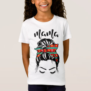 Rainbow Mum Christmas Love Red Plaid T-Shirt