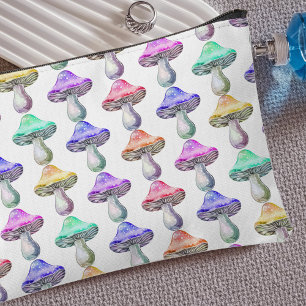 Rainbow Mushrooms Pattern Travel Accessory Pouch