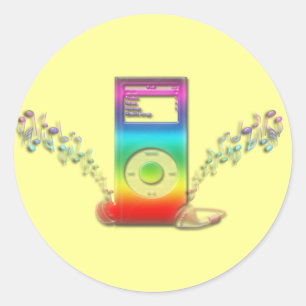 Rainbow Music Classic Round Sticker