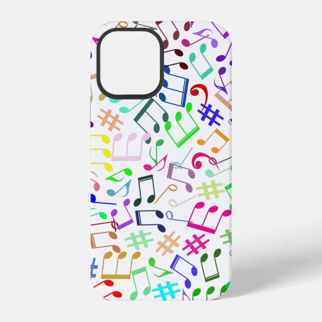 rainbow music notes rockstar iPhone case (Back)