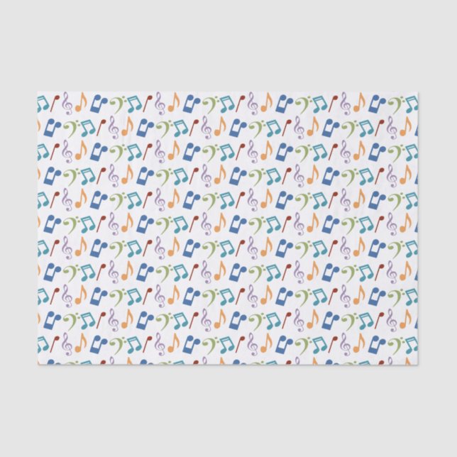 Rainbow Music Notes Tissue Paper (Front)