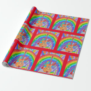 Rainbow Musical Instruments Band Teacher Musician  Wrapping Paper