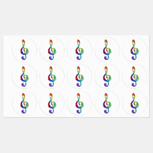 Rainbow musical key treble clef