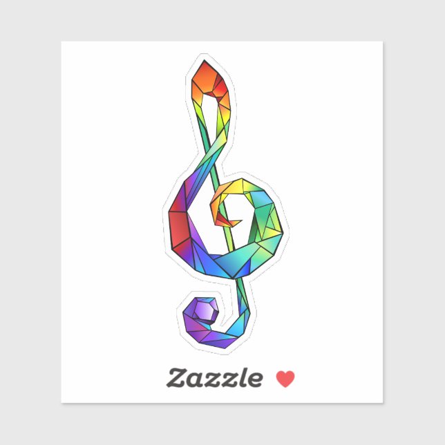 Rainbow musical key treble clef (Sheet)