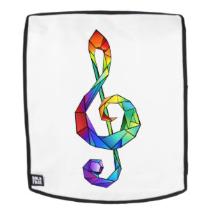 Rainbow musical key treble clef backpack