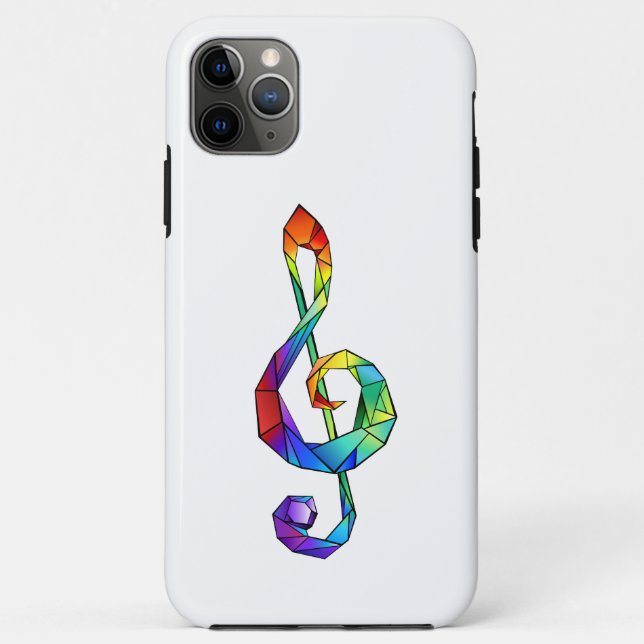 Rainbow musical key treble clef Case-Mate iPhone case (Back)