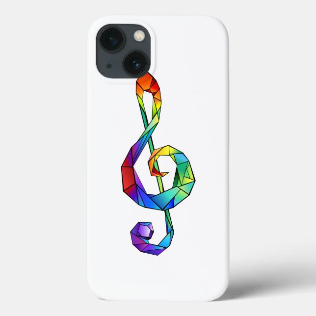 Rainbow musical key treble clef Case-Mate iPhone case (Back)
