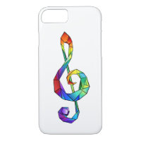 Rainbow musical key treble clef
