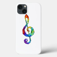Rainbow musical key treble clef