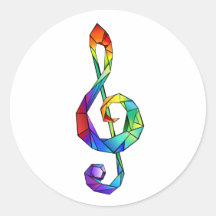 Rainbow Musical Key treble clef