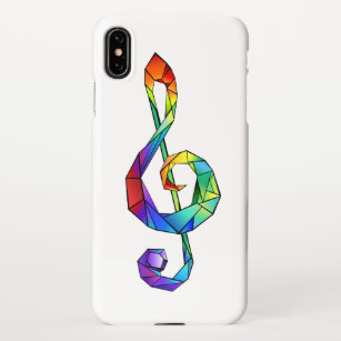 Rainbow musical key treble clef iPhone XS max case