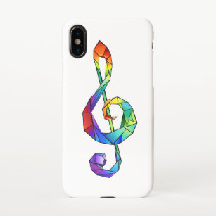 Rainbow musical key treble clef iPhone x case
