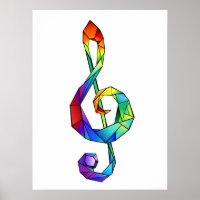 Rainbow musical key treble clef