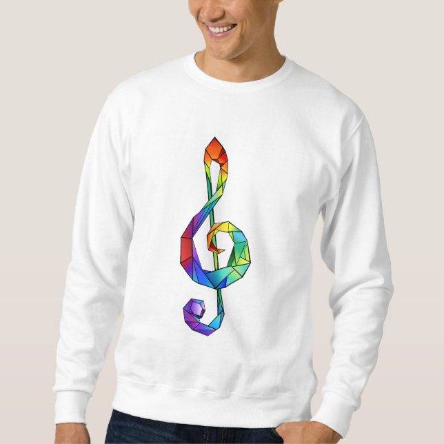 Rainbow musical key treble clef sweatshirt (Front)