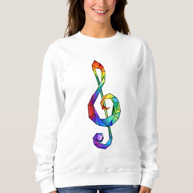 Rainbow musical key treble clef sweatshirt (Front)