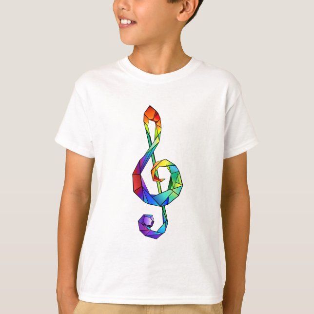 Rainbow musical key treble clef T-Shirt (Front)