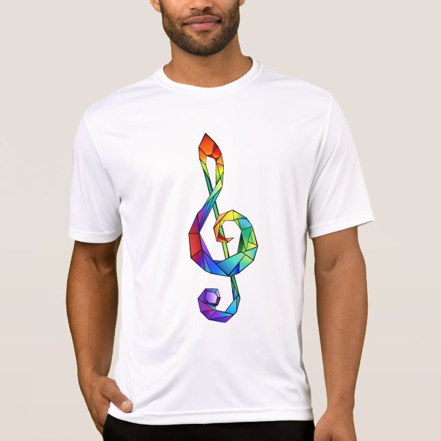 Rainbow musical key treble clef T-Shirt (Front)