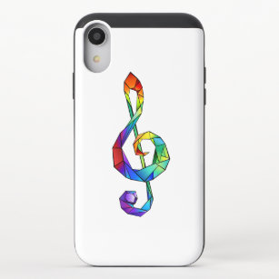Rainbow musical key treble clef iPhone XR slider case
