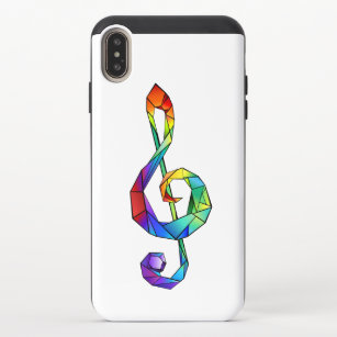 Rainbow musical key treble clef iPhone XS max slider case