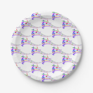 rainbow musical notes paper plate