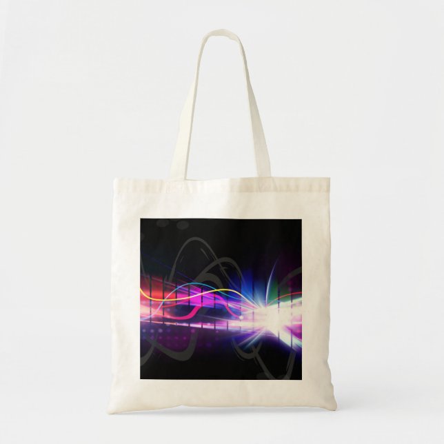 Rainbow Musical Wave Form Tote Bag (Front)