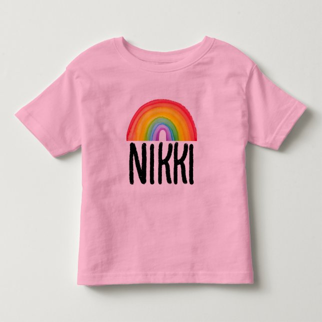 RAINBOW NAME PERSONALIZED TODDLERS T-SHIRTS (Front)