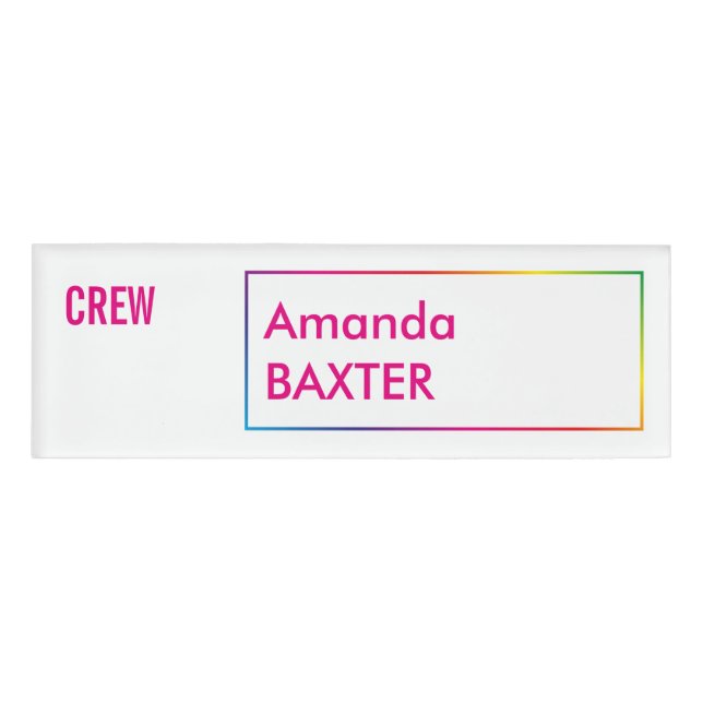 Rainbow Name Tag (Front)