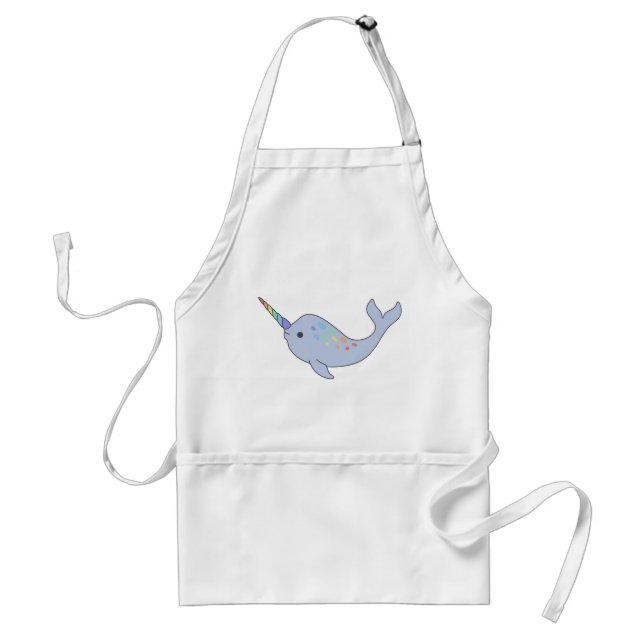Rainbow Narwhal Apron (Front)