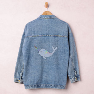 Rainbow Narwhal Denim Jacket