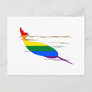 Rainbow Narwhal Postcard