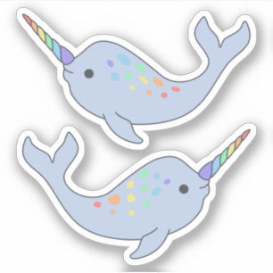 Rainbow Narwhal Vinyl Stickers