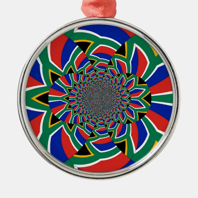 Rainbow Nation: Vibrant South Africa Art Print Metal Tree Decoration (Front)