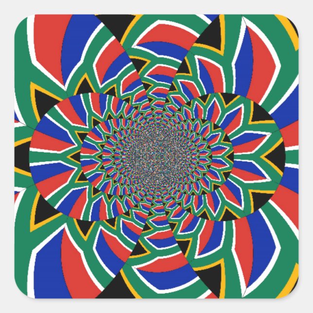 Rainbow Nation: Vibrant South Africa Art Print Square Sticker (Front)