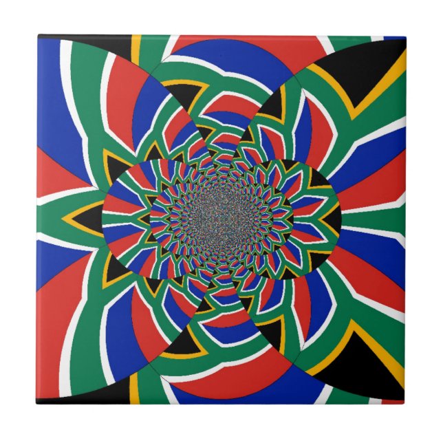 Rainbow Nation: Vibrant South Africa Art Print Tile (Front)